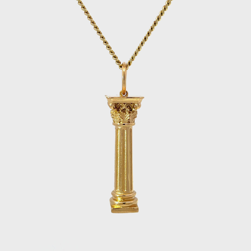Gold Corinthian Column Pendant Video