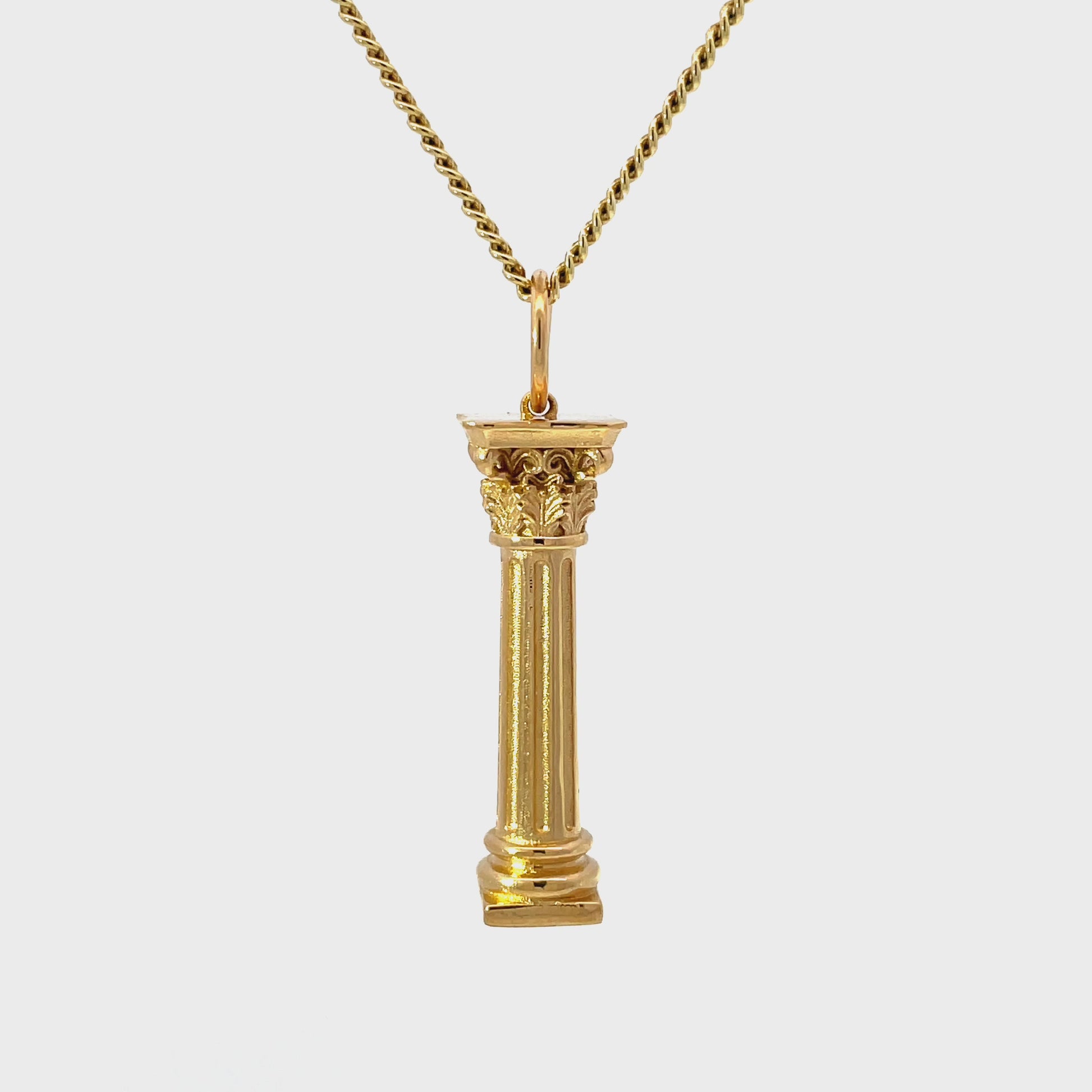 Gold Corinthian Column Pendant Video