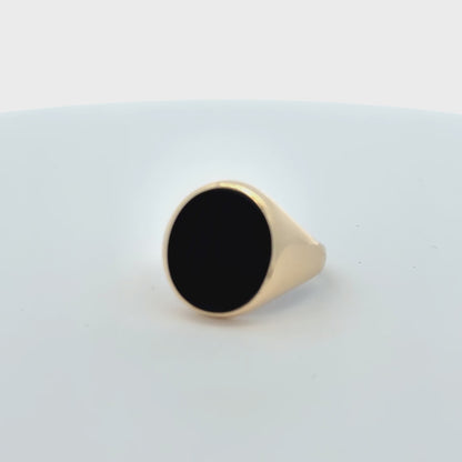 9ct Yellow Gold Oval Onyx Signet Ring