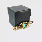 Antique 15ct Yellow Gold Opal, Demantoid Garnet & Pearl Brooch, Circa 1900