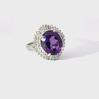 Platinum Amethyst & Diamond Ballerina Ring