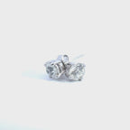 18ct White Gold Diamond Earrings in 4 Claw Setting