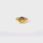 Doric Column Gold Signet Ring Small Side