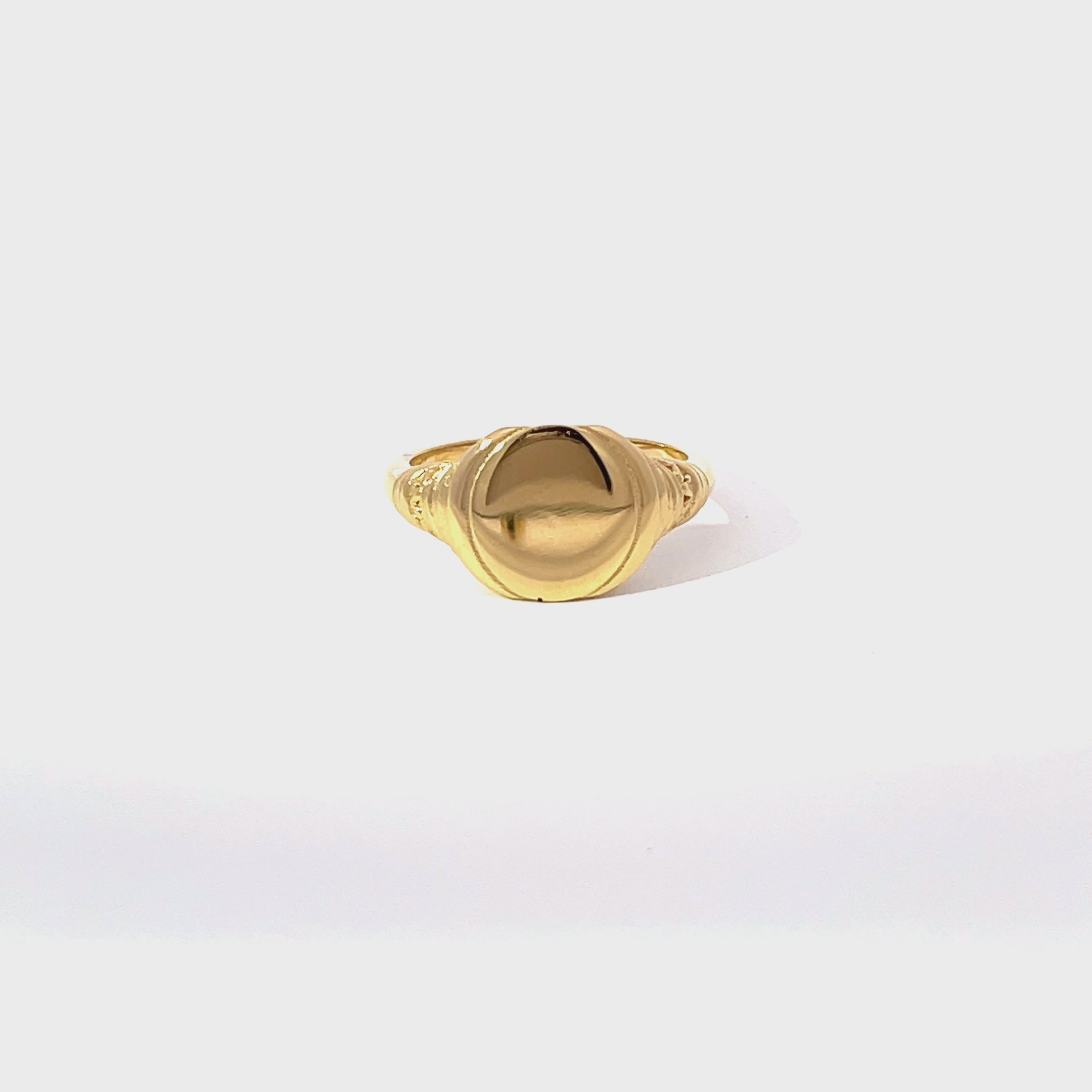 Doric Column Gold Signet Ring Small Side