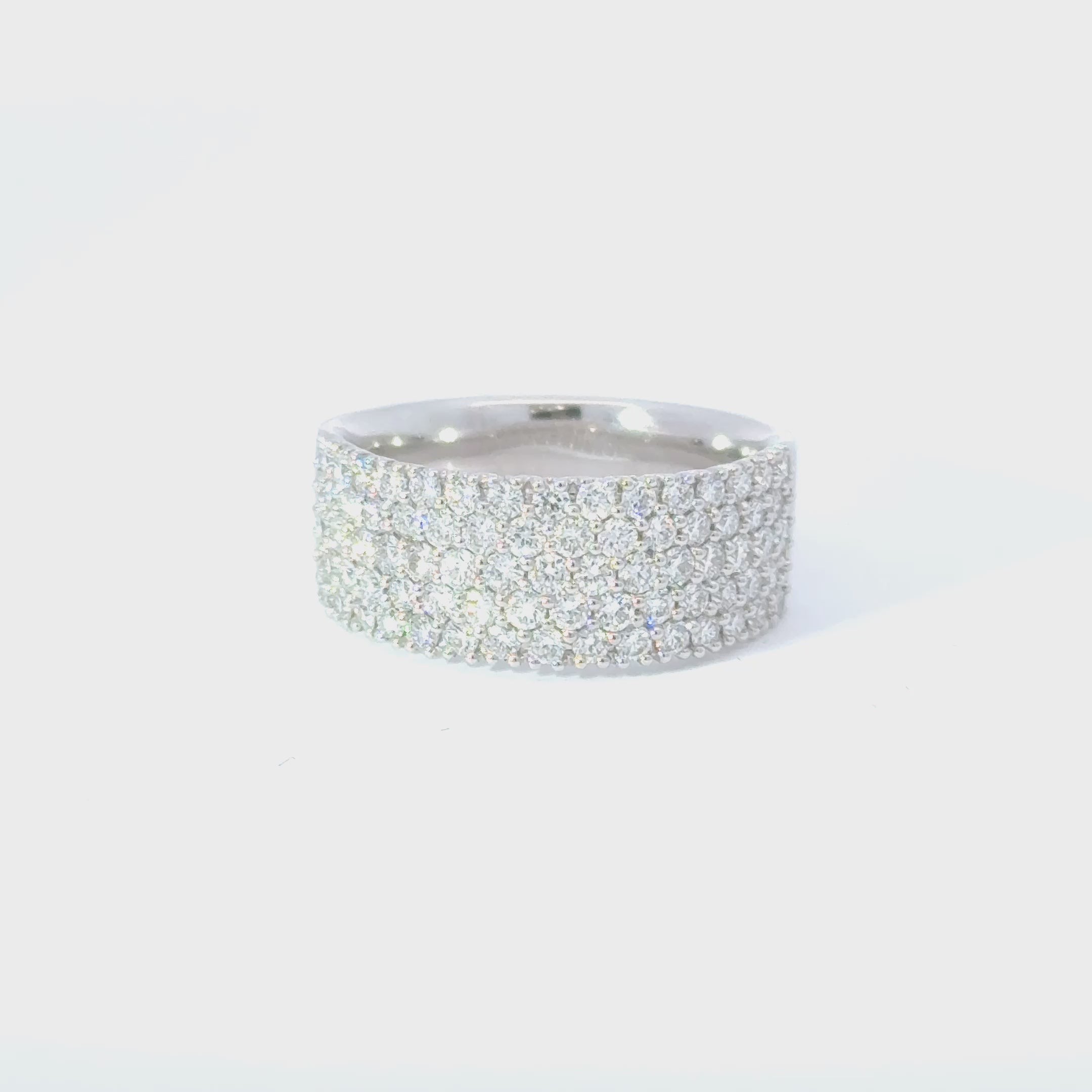 Platinum Diamond 5 Row Half Eternity Ring