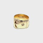 Vintage 9ct Yellow Gold Buckle Ring
