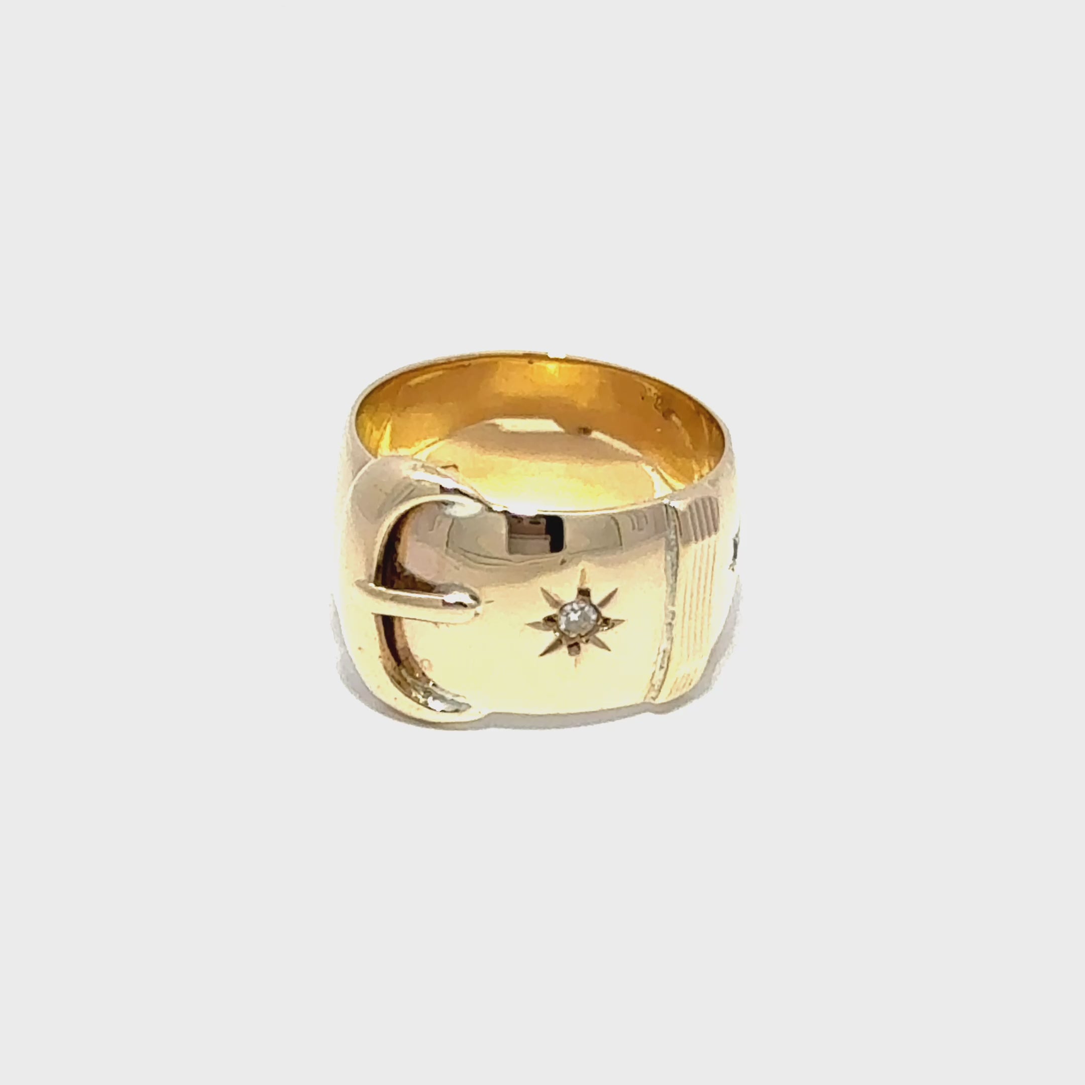 Vintage 9ct Yellow Gold Buckle Ring
