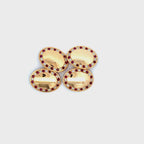 Antique Pair of 18ct Yellow Gold Ruby & Diamond Grain Set Oval Cufflinks (Pre-Loved)