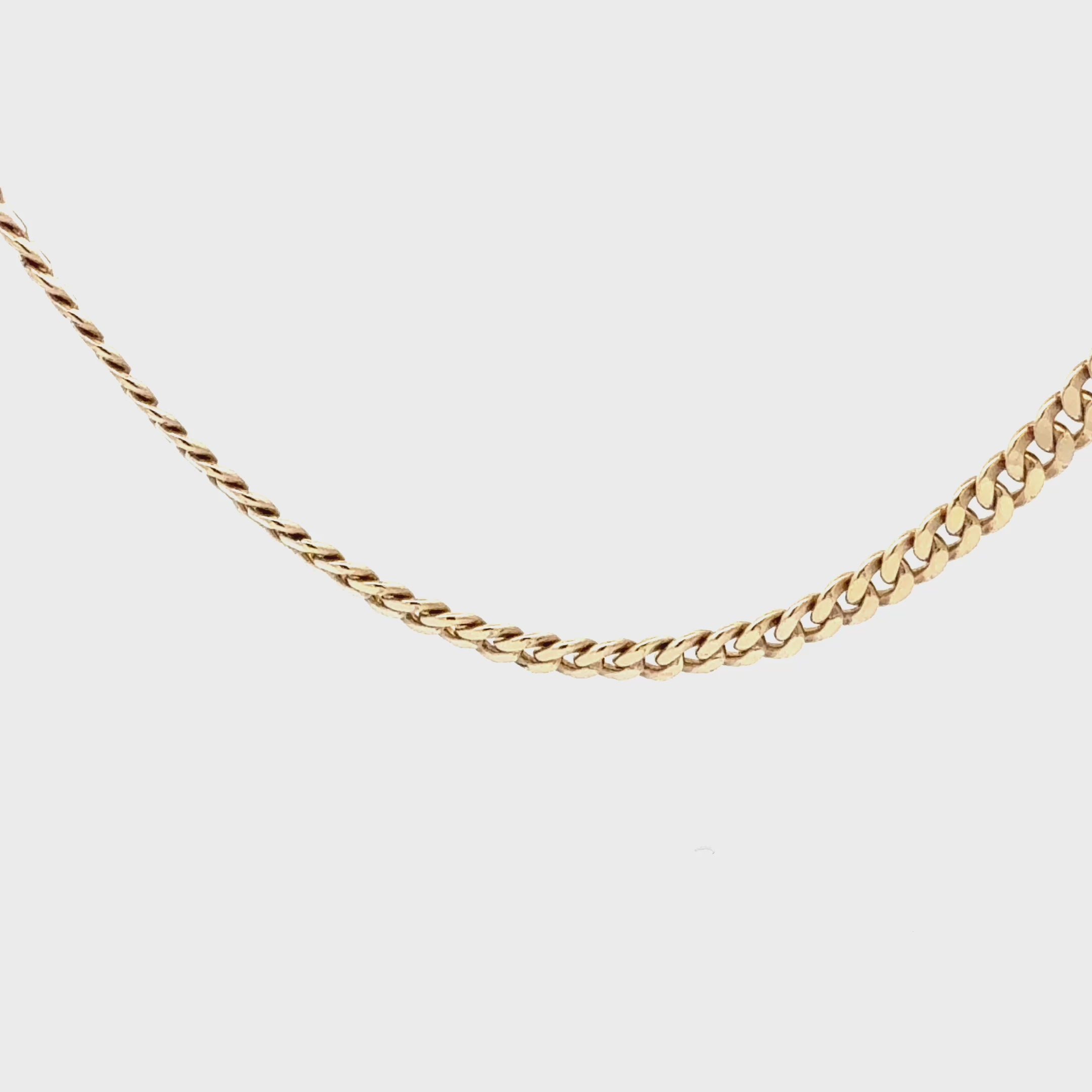 9ct Yellow Gold Filed Curb Chain, 4.5mm (18”)