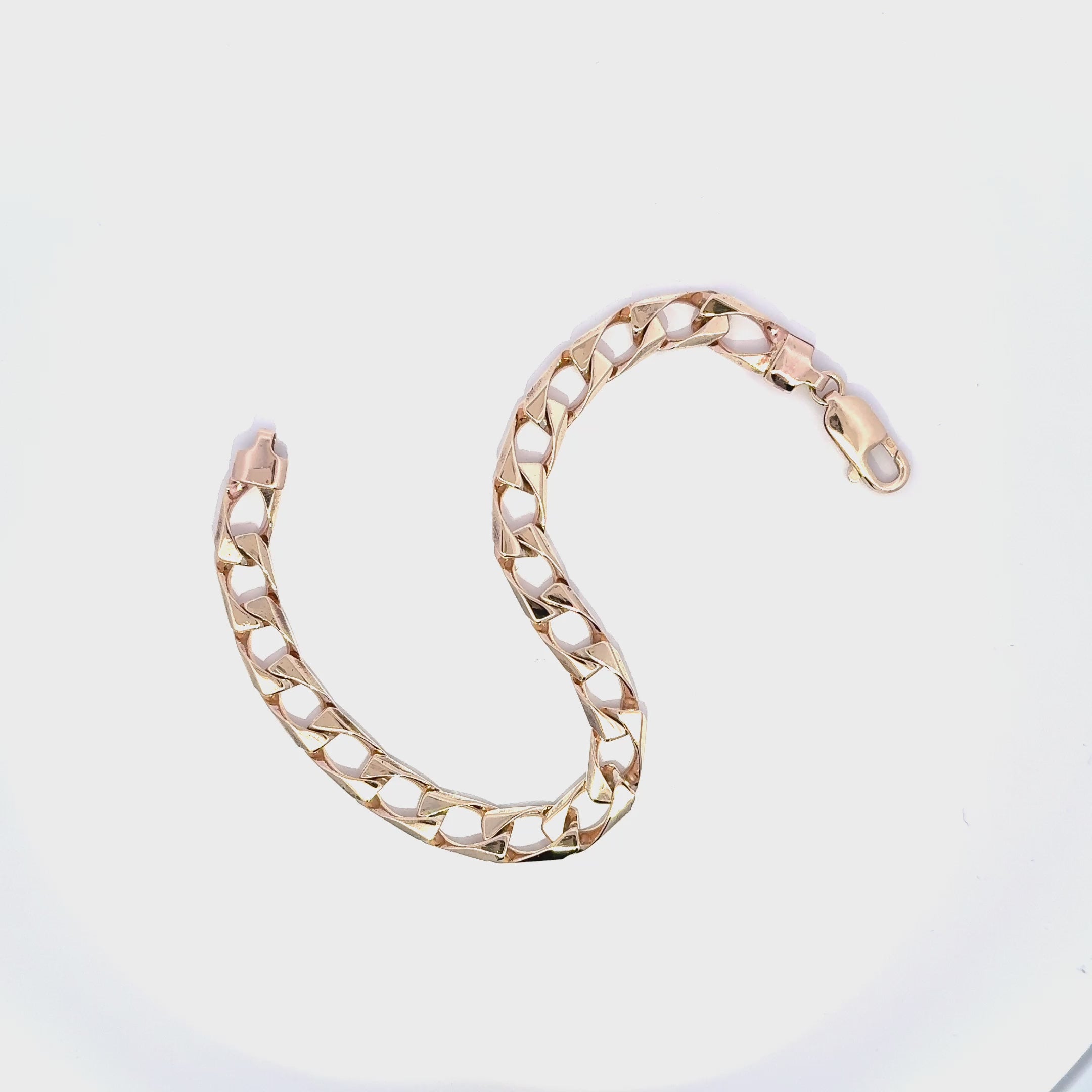 9ct Yellow Gold Square Curb Bracelet