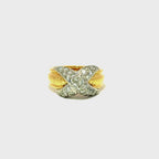 Vintage Tiffany & Co Schlumberger X Ring in 18ct Yellow Gold & Platinum