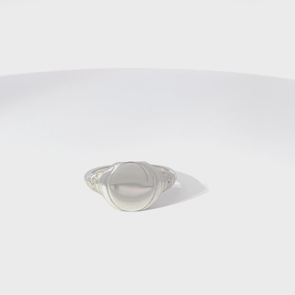 Doric Column Silver Signet Ring Small Video