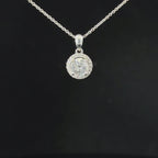18ct White Gold Diamond Halo Necklace