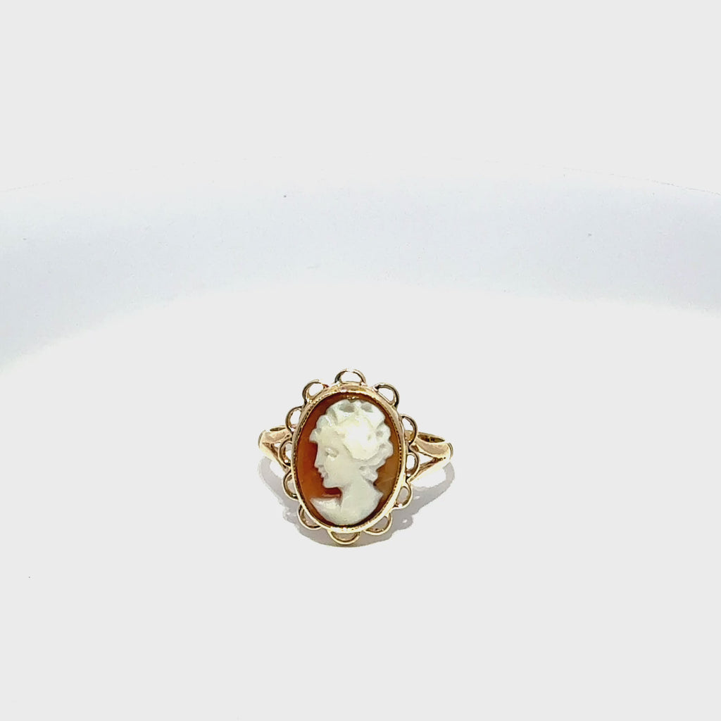 Antique 9ct Yellow Gold Cameo Ring