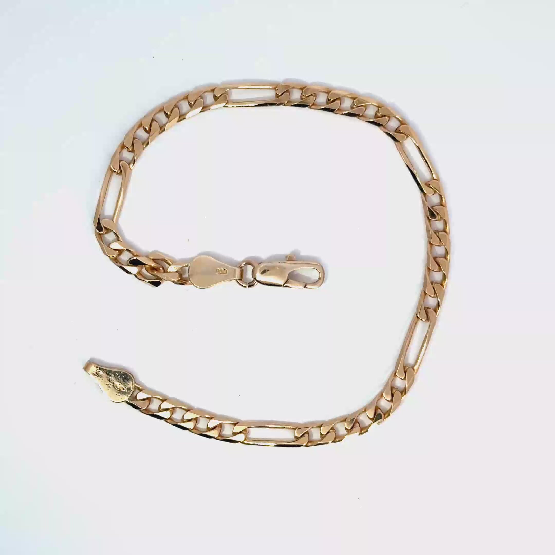Vintage 9ct Yellow Gold Figaro Link Bracelet