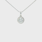 18ct White Gold Diamond Halo Necklace