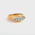 Vintage Diamond 4 Stone Ring Set in Yellow Gold & Platinum (Pre-Loved)