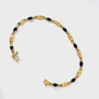 14ct Yellow Gold Sapphire & Diamond Bracelet, 7.5 inches