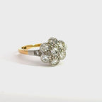 Diamond Daisy Cluster Ring Set in 18ct - Yellow Gold & Platinum