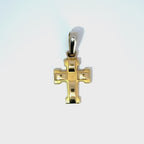 Vintage Italian 18ct Yellow & White Gold Cross, (late-20th Century)